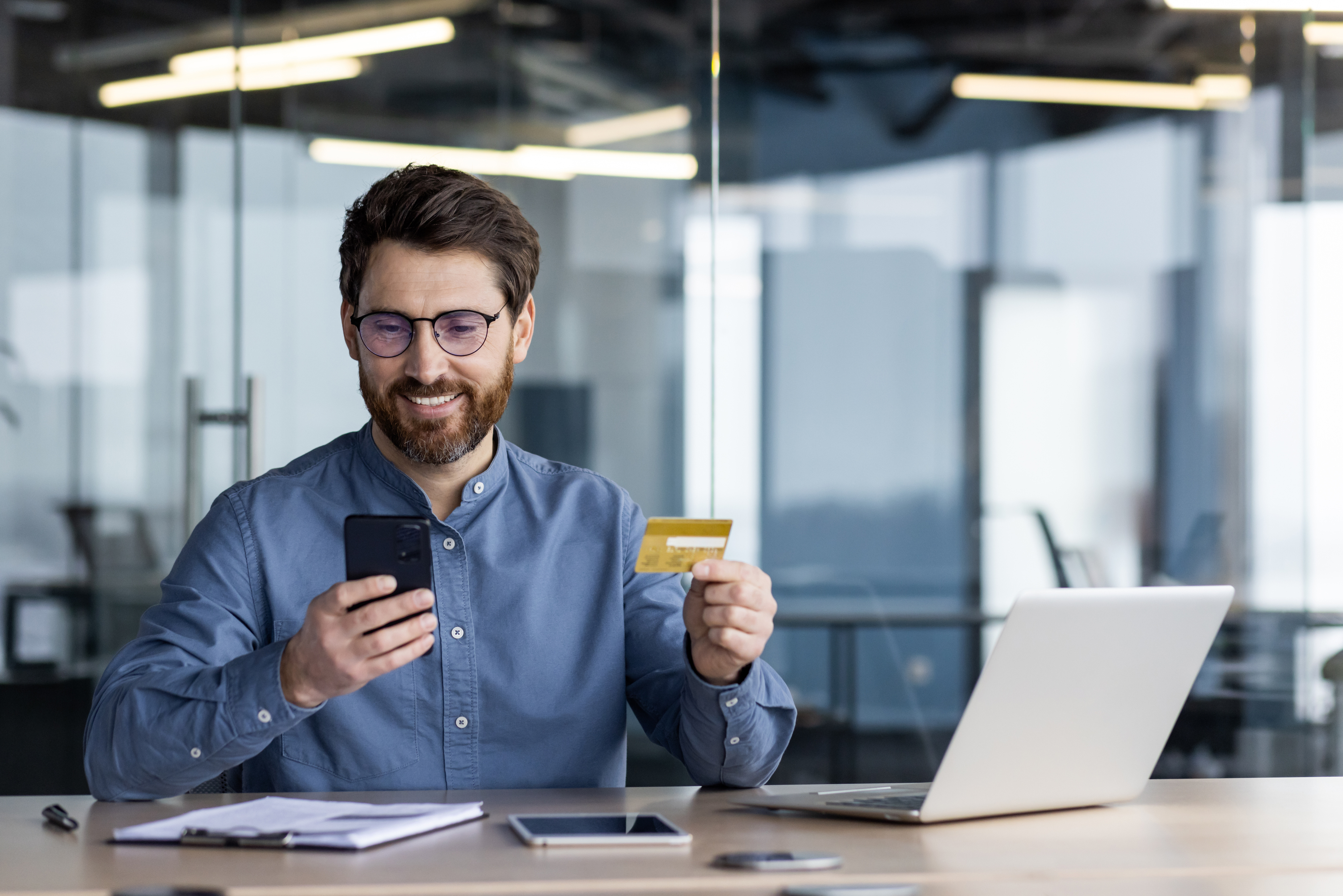 Businessman making payment